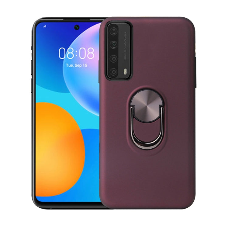 For Huawei P smart 2021 360 Rotary Multifunctional Stent PC+TPU Case with Magnetic Invisible Holder