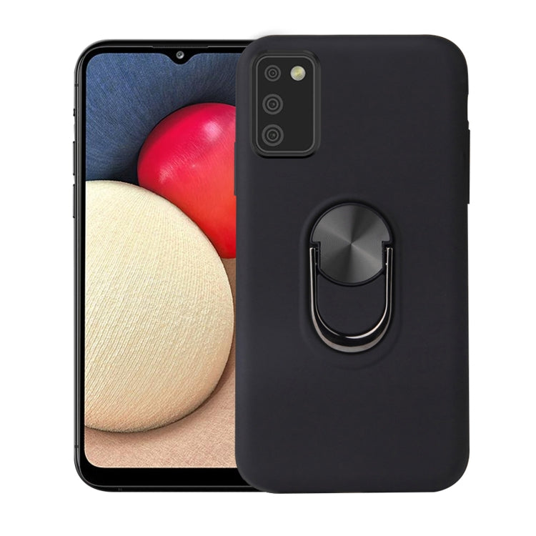 For Samsung Galaxy A02s 360 Rotary Multifunctional Stent PC+TPU Case with Magnetic Invisible Holder