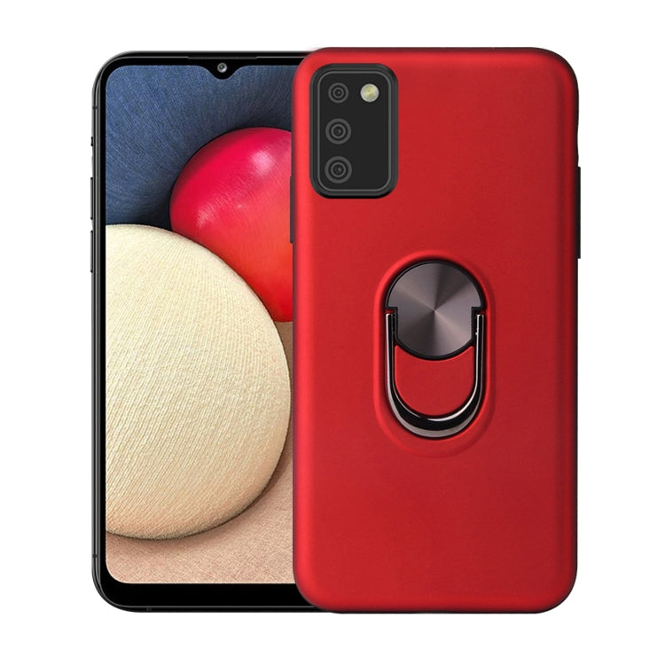 For Samsung Galaxy A02s 360 Rotary Multifunctional Stent PC+TPU Case with Magnetic Invisible Holder