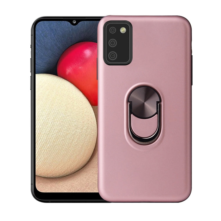 For Samsung Galaxy A02s 360 Rotary Multifunctional Stent PC+TPU Case with Magnetic Invisible Holder