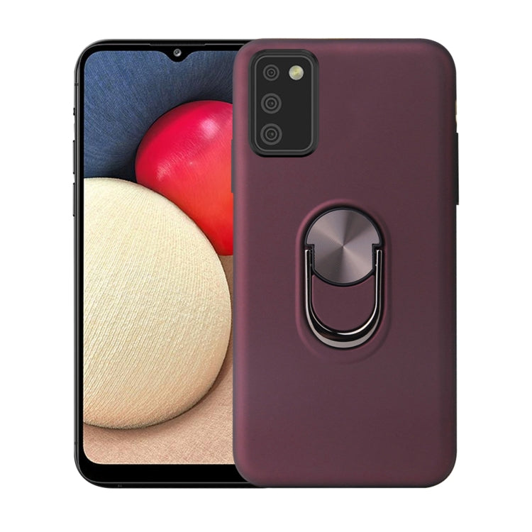 For Samsung Galaxy A02s 360 Rotary Multifunctional Stent PC+TPU Case with Magnetic Invisible Holder