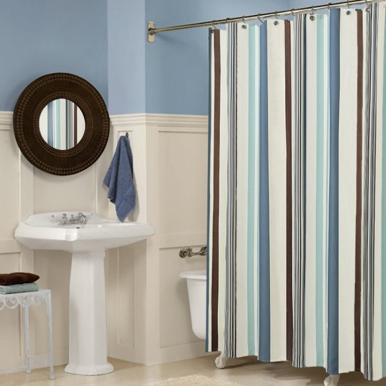 Multicolour Vertical Texture Thick Waterproof Polyester Fabric Shower Curtains, Size:150x180cm