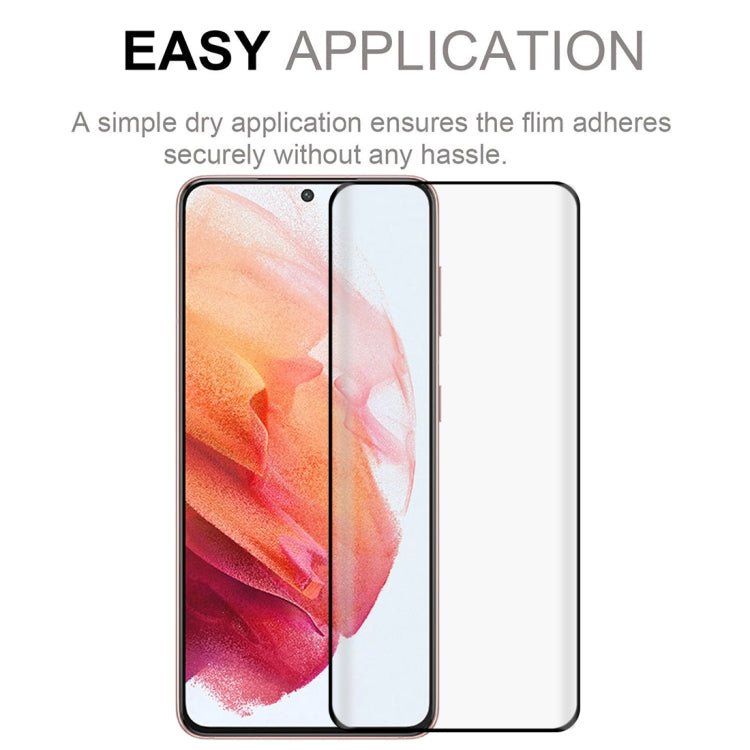 For Samsung Galaxy S21 5G 2pcs 3D Curved Silk-screen PET Full Coverage Protective Film(Black)