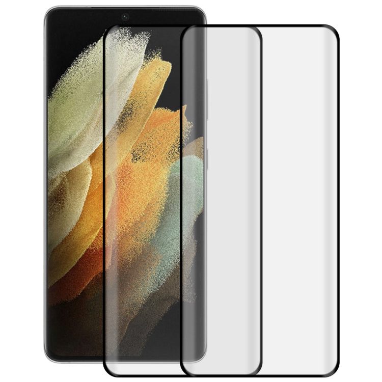 For Samsung Galaxy S21 Ultra 5G 2pcs 3D Curved Silk-screen PET Full Coverage Protective Film(Black)