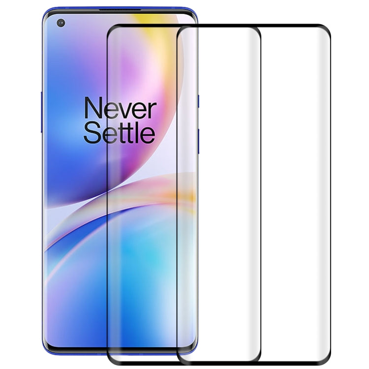 For OnePlus 8 Pro 2 PCS 3D Curved Silk-screen PET Full Coverage Protective Film(Black)