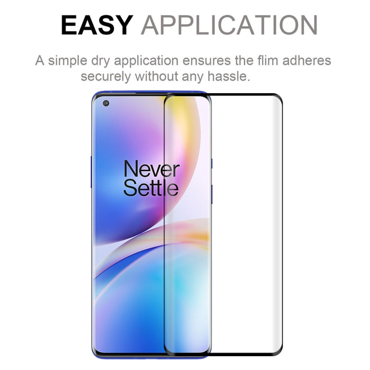 For OnePlus 8 Pro 2 PCS 3D Curved Silk-screen PET Full Coverage Protective Film(Black)