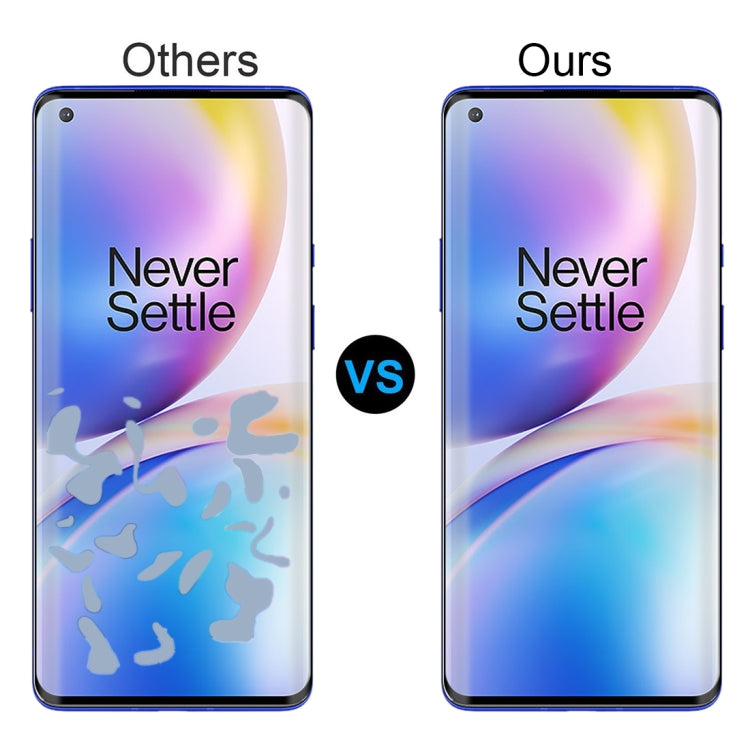 For OnePlus 8 Pro 2 PCS 3D Curved Silk-screen PET Full Coverage Protective Film(Black)