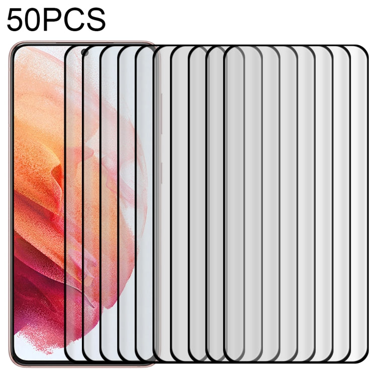 For Samsung Galaxy S21 5G 50pcs 3D Curved Silk-screen PET Full Coverage Protective Film(Black)