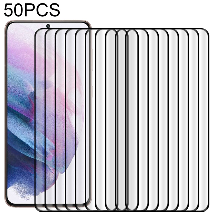 For Samsung Galaxy S21+ 5G 50 PCS 3D Curved Silk-screen PET Full Coverage Protective Film(Black)
