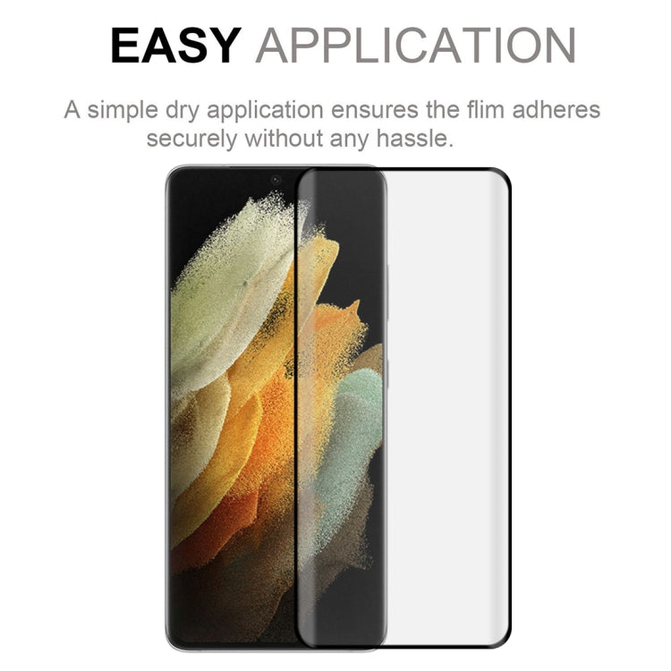 For Samsung Galaxy S21 Ultra 5G 50pcs 3D Curved Silk-screen PET Full Coverage Protective Film(Black)