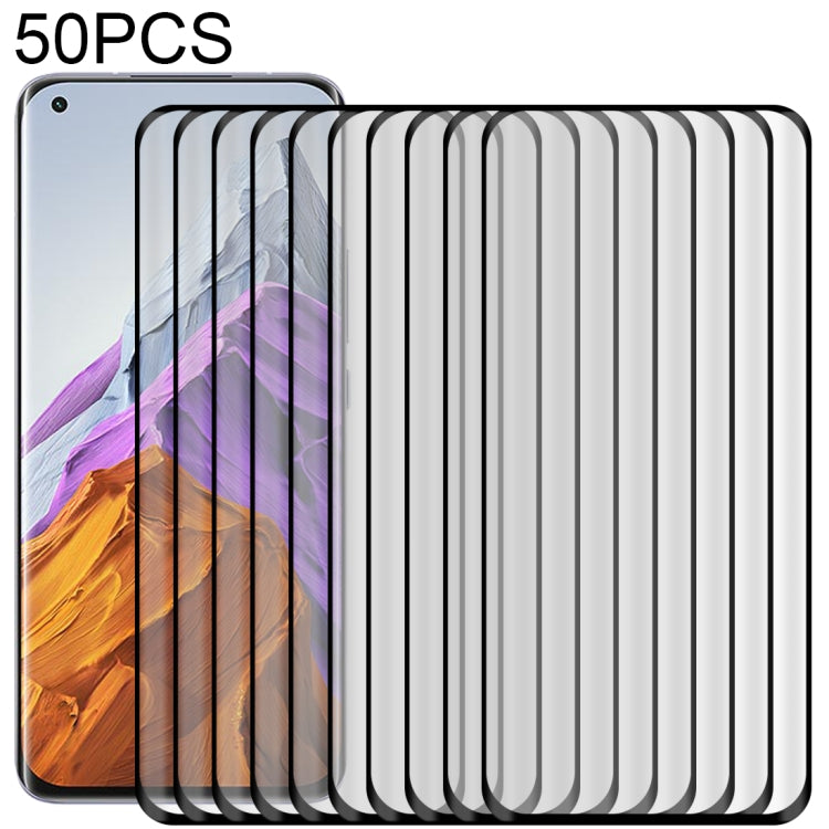 For Xiaomi Mi 11 Pro / 11 Ultra 50 PCS 3D Curved Silk-screen PET Full Coverage Protective Film(Black)