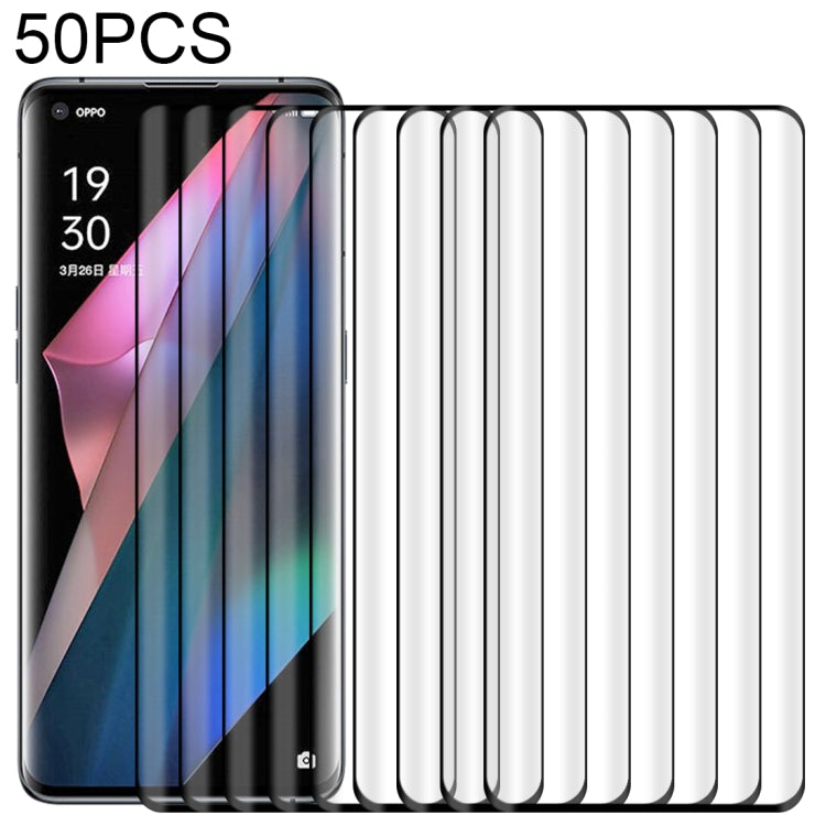 For OnePlus 9 Pro 50 PCS 3D Curved Silk-screen PET Full Coverage Protective Film(Black)