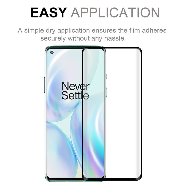 For OnePlus 8 50 PCS 3D Curved Silk-screen PET Full Coverage Protective Film(Black)