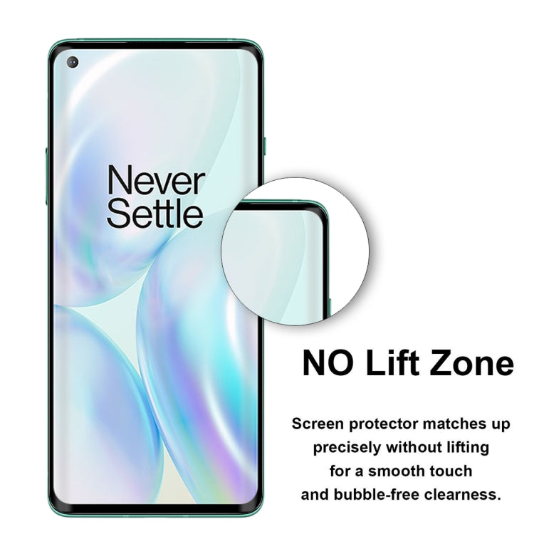 For OnePlus 8 50 PCS 3D Curved Silk-screen PET Full Coverage Protective Film(Black)