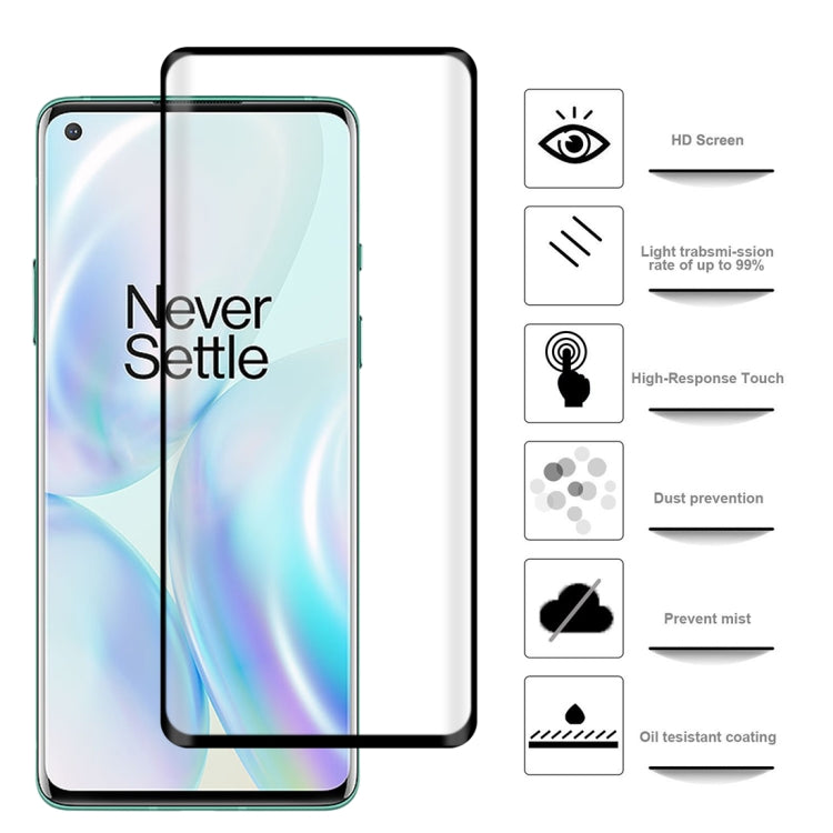 For OnePlus 8 50 PCS 3D Curved Silk-screen PET Full Coverage Protective Film(Black)