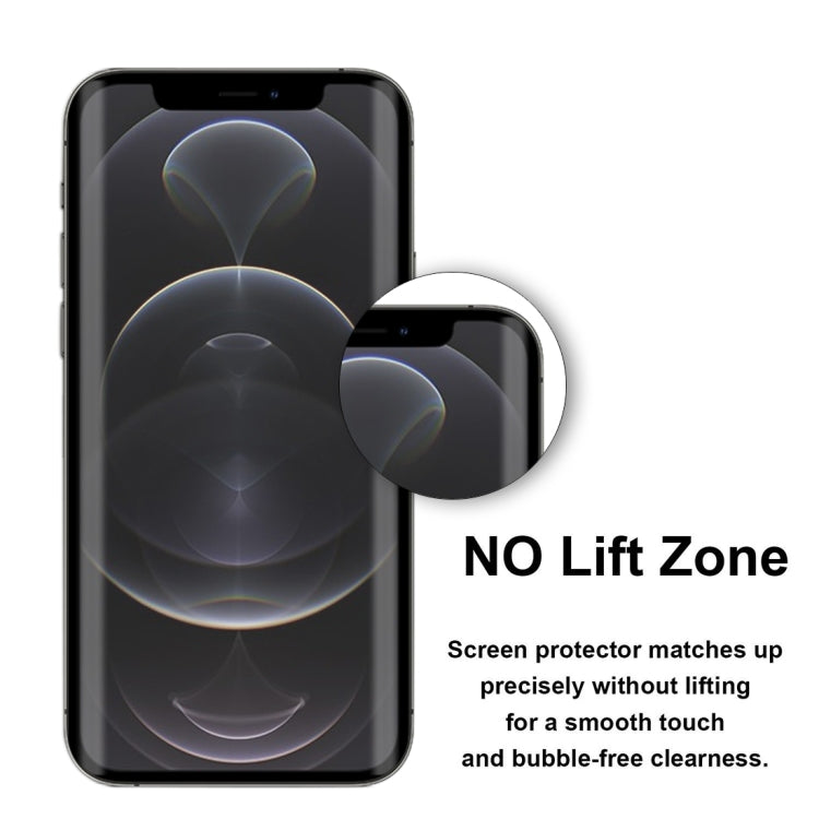 For iPhone 12 / 12 Pro 50pcs 3D Curved Silk-screen PET Full Coverage Protective Film(Black)