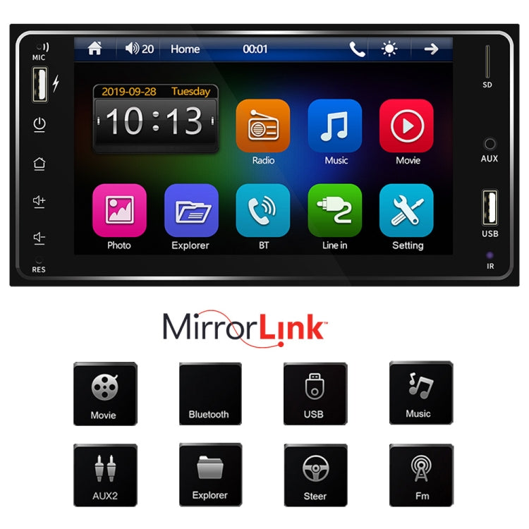 Q3214 7 inch Car MP5 Player Support TF / Bluetooth with Remote Controler for Toyota Corolla, Style:Standard + 4LEDs Light Camera