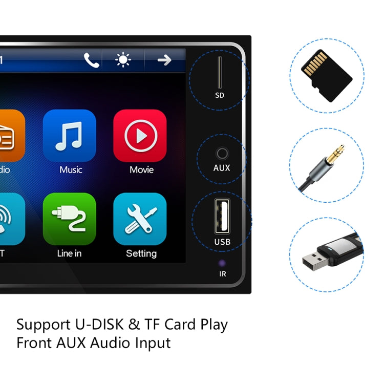 Q3214 7 inch Car MP5 Player Support TF / Bluetooth with Remote Controler for Toyota Corolla, Style:Standard + 4LEDs Light Camera
