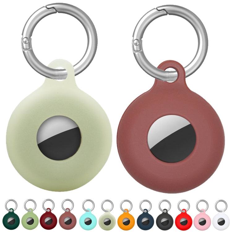 Dual-Side Hollow Anti-scratch Silicone Shockproof Protective Cover Case with Keychain Hook Loop For AirTag