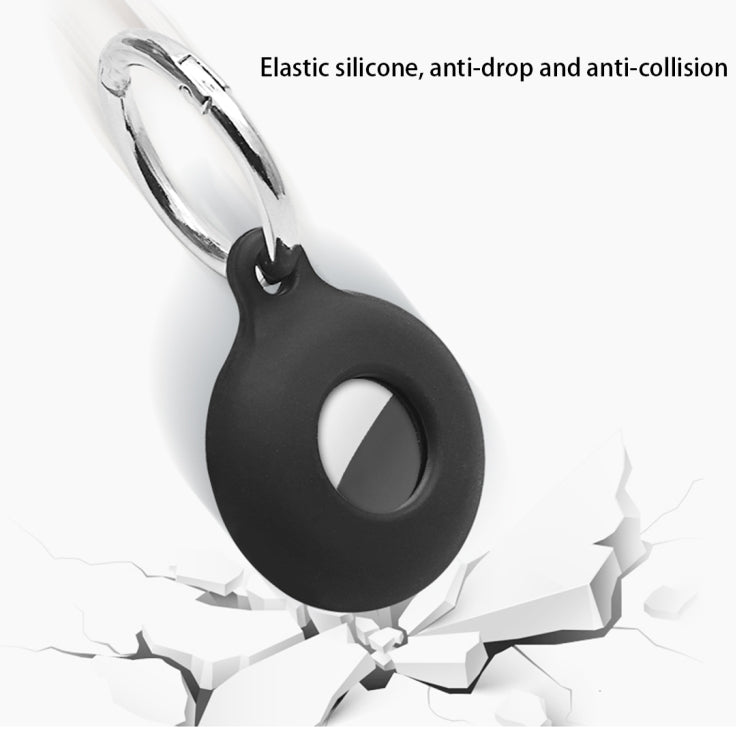 Dual-Side Hollow Anti-scratch Silicone Shockproof Protective Cover Case with Keychain Hook Loop For AirTag