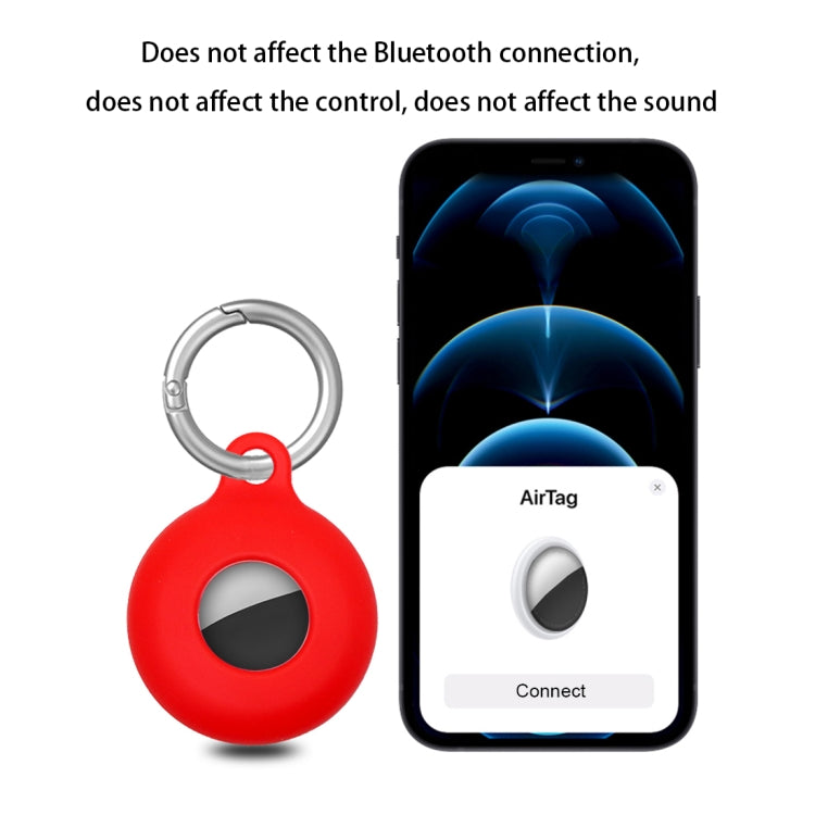 Dual-Side Hollow Anti-scratch Silicone Shockproof Protective Cover Case with Keychain Hook Loop For AirTag