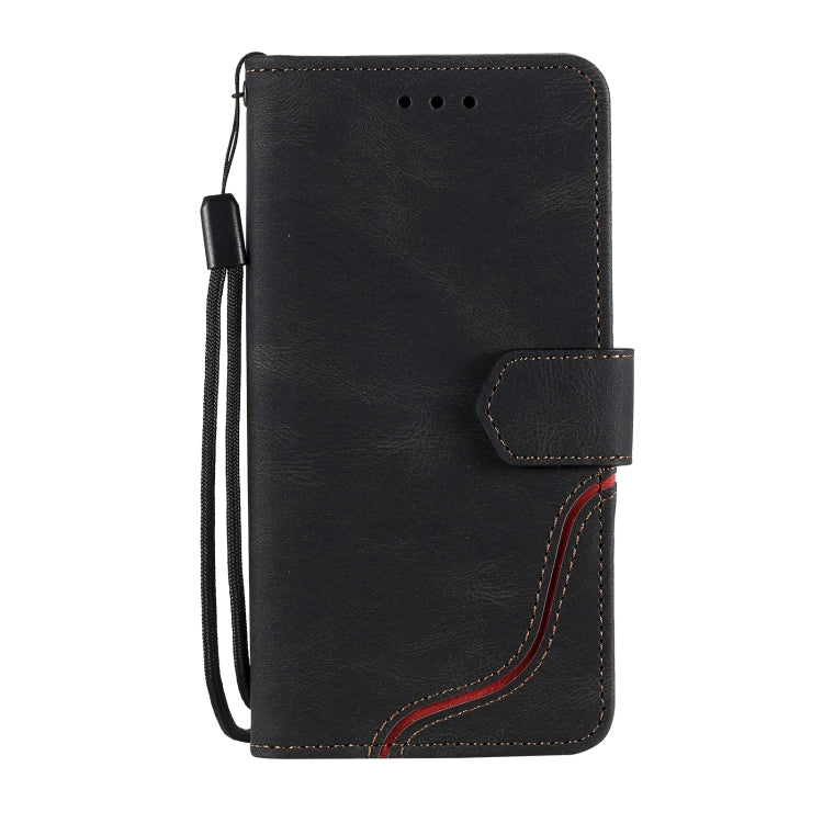 For iPhone 12 mini Three-color Stitching Calf Texture Horizontal Flip Leather Case with Holder & Card Slots & Wallet