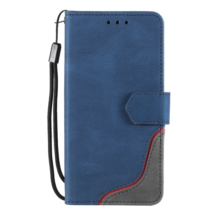 For iPhone 12 mini Three-color Stitching Calf Texture Horizontal Flip Leather Case with Holder & Card Slots & Wallet