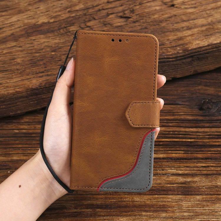 For iPhone 11 Pro Max Three-color Stitching Calf Texture Horizontal Flip Leather Case with Holder & Card Slots & Wallet