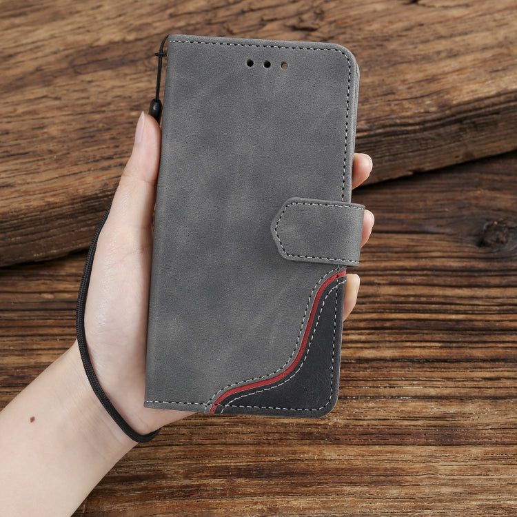 For iPhone 11 Pro Max Three-color Stitching Calf Texture Horizontal Flip Leather Case with Holder & Card Slots & Wallet