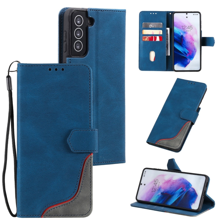 Three-color Stitching Calf Texture Horizontal Flip Leather Case with Holder & Card Slots & Wallet For Samsung Galaxy S21 5G