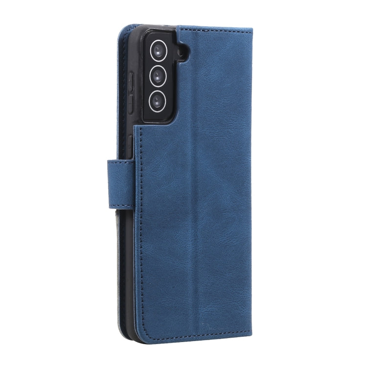 Three-color Stitching Calf Texture Horizontal Flip Leather Case with Holder & Card Slots & Wallet For Samsung Galaxy S21 5G