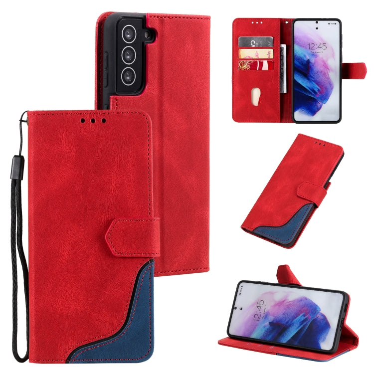 Three-color Stitching Calf Texture Horizontal Flip Leather Case with Holder & Card Slots & Wallet For Samsung Galaxy S21 5G