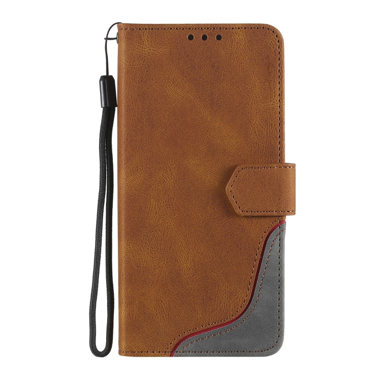 Three-color Stitching Calf Texture Horizontal Flip Leather Case with Holder & Card Slots & Wallet For Samsung Galaxy S21+ 5G
