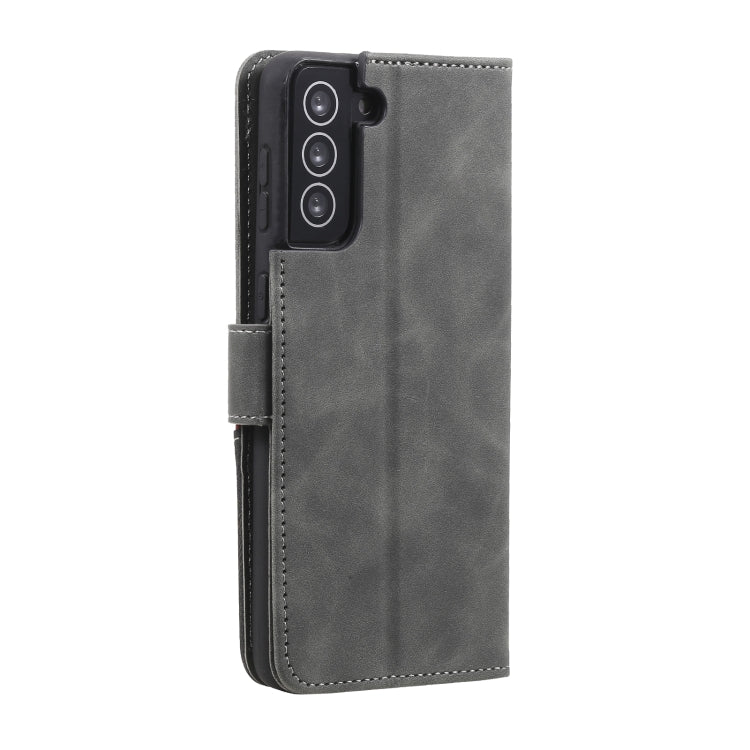 Three-color Stitching Calf Texture Horizontal Flip Leather Case with Holder & Card Slots & Wallet For Samsung Galaxy S21+ 5G