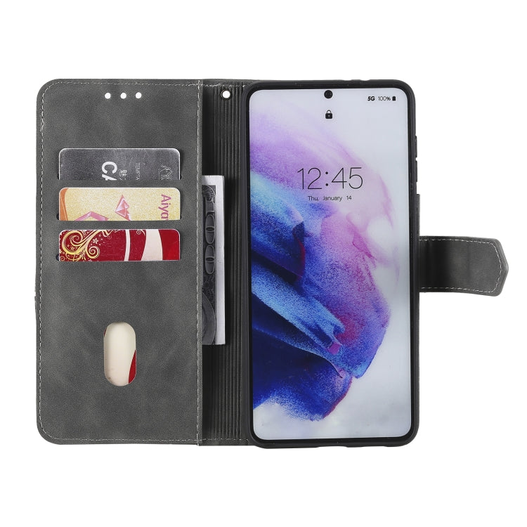 Three-color Stitching Calf Texture Horizontal Flip Leather Case with Holder & Card Slots & Wallet For Samsung Galaxy S21+ 5G