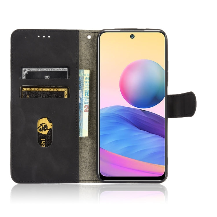 For Xiaomi Redmi Note 10 5G Solid Color Skin Feel Magnetic Buckle Horizontal Flip Calf Texture PU Leather Case with Holder & Card Slots & Wallet