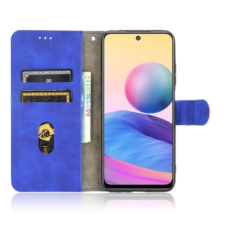 For Xiaomi Redmi Note 10 5G Solid Color Skin Feel Magnetic Buckle Horizontal Flip Calf Texture PU Leather Case with Holder & Card Slots & Wallet