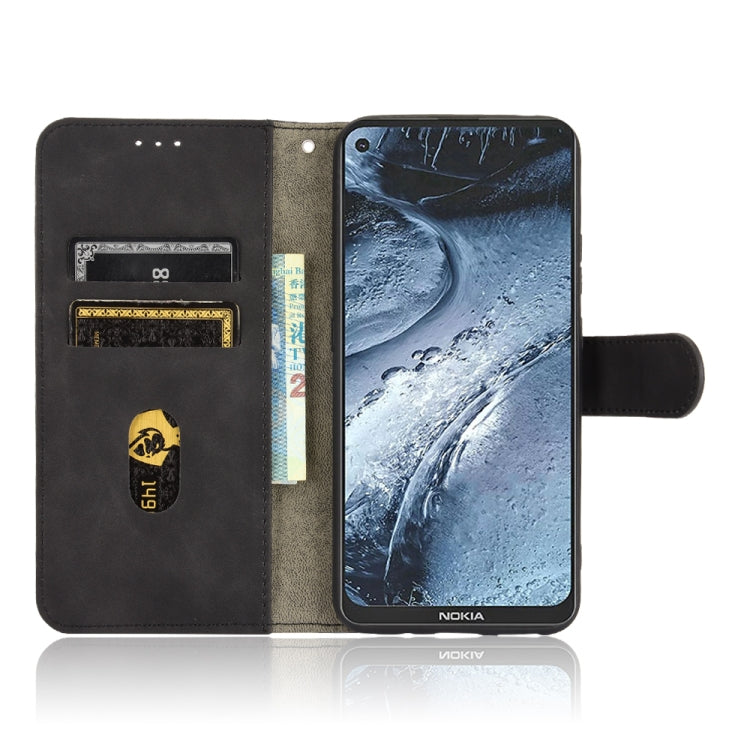 For Nokia 7.3 Solid Color Skin Feel Magnetic Buckle Horizontal Flip Calf Texture PU Leather Case with Holder & Card Slots & Wallet
