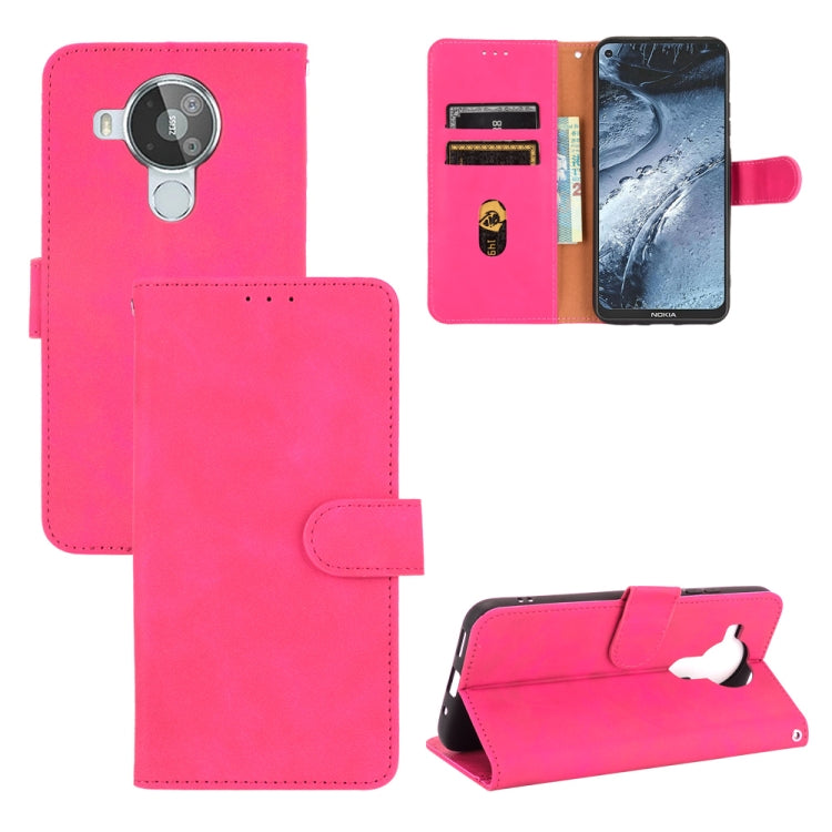 For Nokia 7.3 Solid Color Skin Feel Magnetic Buckle Horizontal Flip Calf Texture PU Leather Case with Holder & Card Slots & Wallet
