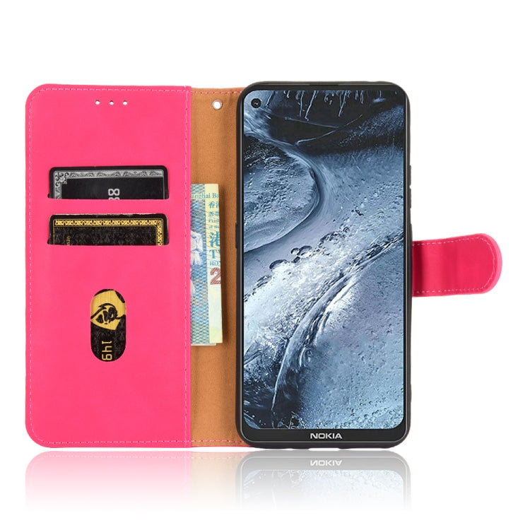For Nokia 7.3 Solid Color Skin Feel Magnetic Buckle Horizontal Flip Calf Texture PU Leather Case with Holder & Card Slots & Wallet