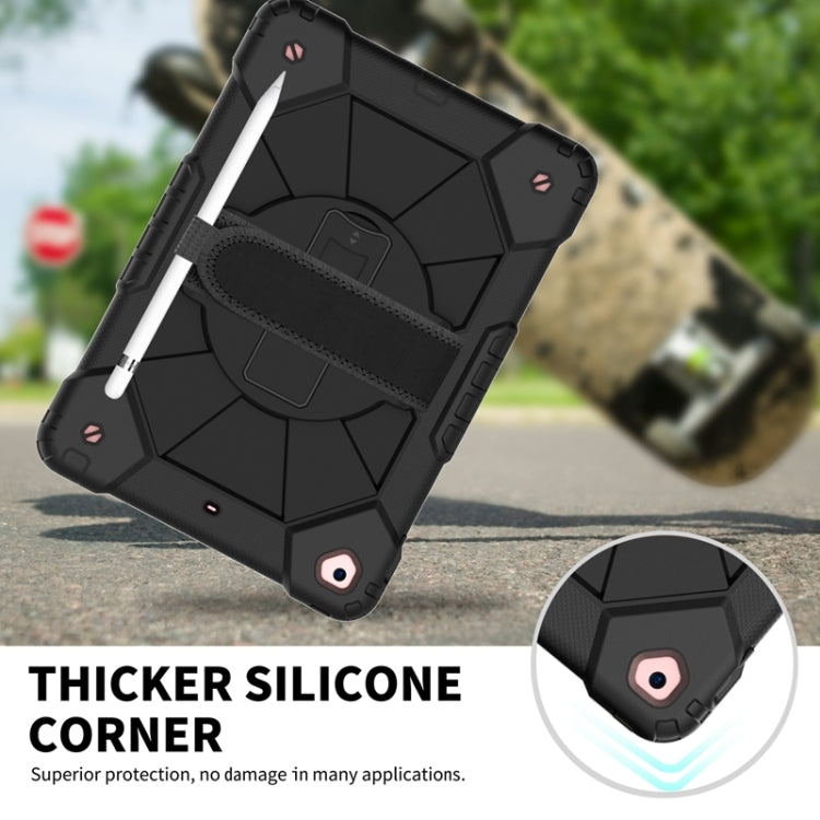 For iPad 10.2 2021 / 2020 / 2019 Contrast Color Robot Shockproof Silicon + PC Protective Case with Holder & Shoulder Strap