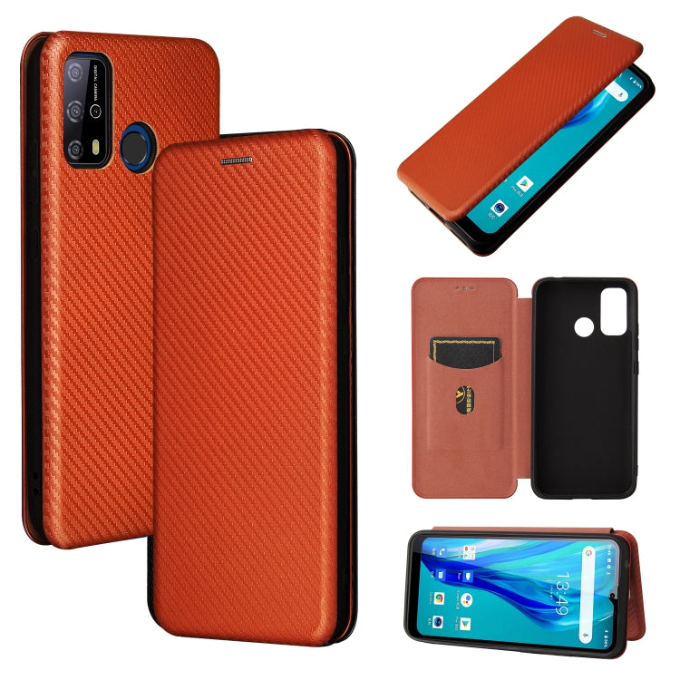 For Oukitel C23 Pro Carbon Fiber Texture Horizontal Flip TPU + PC + PU Leather Case with Card Slot