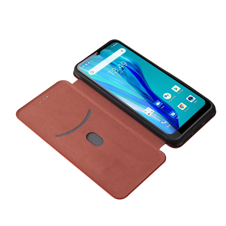 For Oukitel C23 Pro Carbon Fiber Texture Horizontal Flip TPU + PC + PU Leather Case with Card Slot