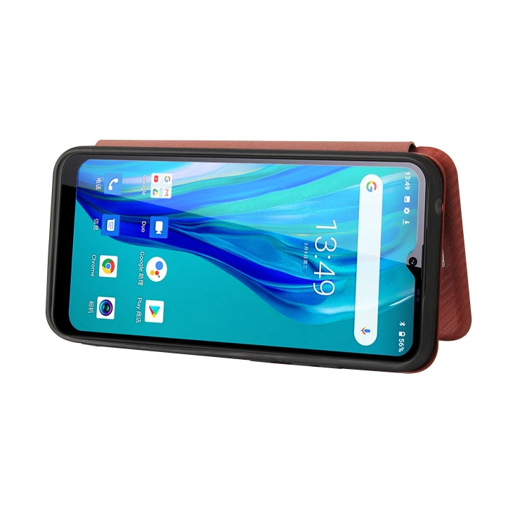 For Oukitel C23 Pro Carbon Fiber Texture Horizontal Flip TPU + PC + PU Leather Case with Card Slot