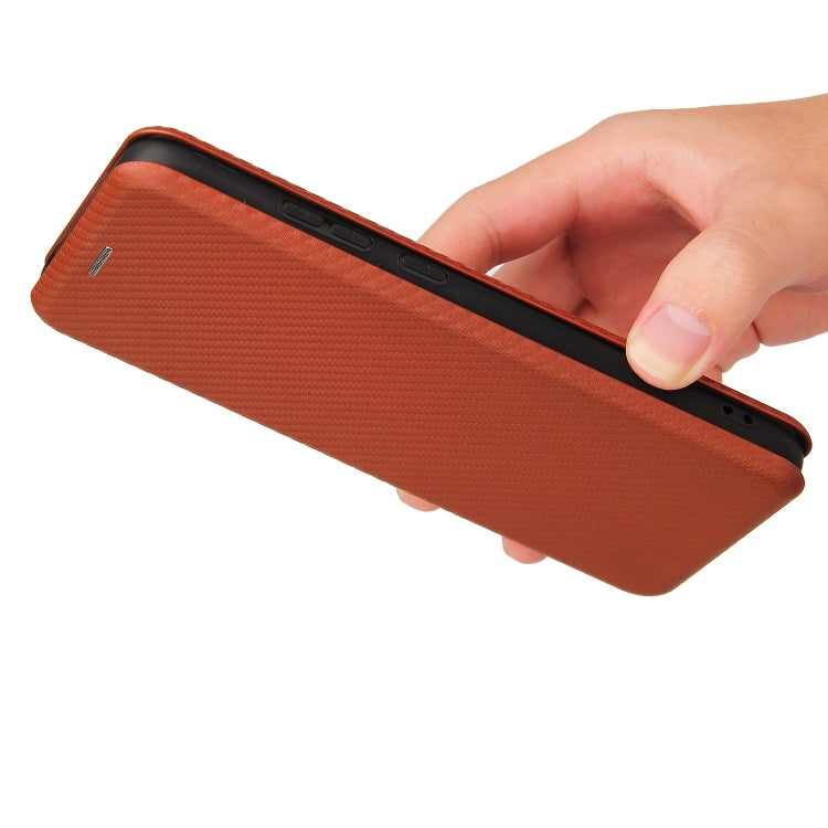 For Oukitel C23 Pro Carbon Fiber Texture Horizontal Flip TPU + PC + PU Leather Case with Card Slot