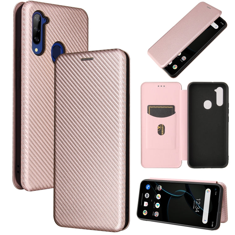 For ZTE Libero 5G Carbon Fiber Texture Horizontal Flip TPU + PC + PU Leather Case with Card Slot