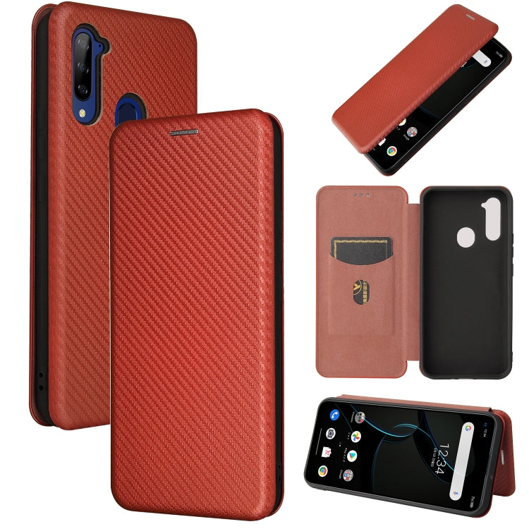 For ZTE Libero 5G Carbon Fiber Texture Horizontal Flip TPU + PC + PU Leather Case with Card Slot