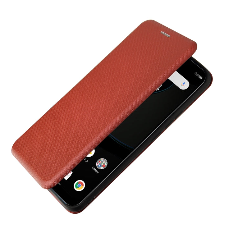 For ZTE Libero 5G Carbon Fiber Texture Horizontal Flip TPU + PC + PU Leather Case with Card Slot