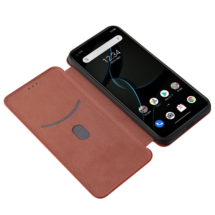 For ZTE Libero 5G Carbon Fiber Texture Horizontal Flip TPU + PC + PU Leather Case with Card Slot