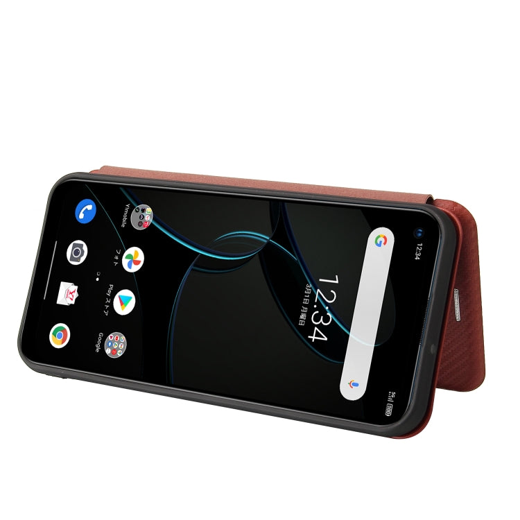 For ZTE Libero 5G Carbon Fiber Texture Horizontal Flip TPU + PC + PU Leather Case with Card Slot